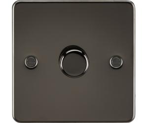 Knightsbridge FP2191GM Flat Plate 1G 2-Way 10-200W (5-150W LED) Intelligent Dimmer - Gunmetal