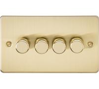 KnightsBridge 4G 2-way 10-200W (5-150W LED) Intelligent Flat Plate Dimmer - Brushed Brass
