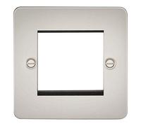 Knightsbridge FP2GPL Flat Plate Modular Faceplate, Pearl, 2G