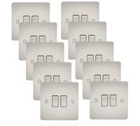 Knightsbridge FP3000PLx10 Flat Plate 10AX 2G 2-Way Switch - Pearl (10 Pack)