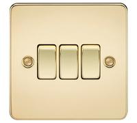 Knightsbridge FP4000PB FPAV4000PB Flat Plate 10A 3G 2 Way Switch-Polished Brass