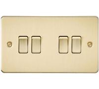 Knightsbridge FP4100BB Brushed Brass FPAV4100BB Flat Plate 10A 4G 2 Way Switch