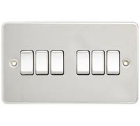 Knightsbridge FP4200PC 10 A 6G Flat Plate 2-Way Switch, Polished Chrome