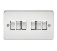 Knightsbridge FP4200PC Flat Plate 10AX 6G 2-Way Switch - Polished Chrome