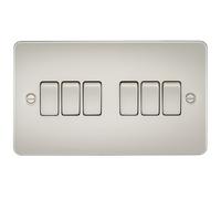 Knightsbridge FP4200PL Flat Plate 10AX 6G 2-Way Switch - Pearl