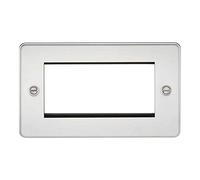 Knightsbridge FP4GPC Flat Plate 4G Modular Faceplate - Polished Chrome