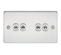 KnightsBridge Flat Plate 10AX 4G 2-way toggle switch - polished chrome