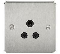 Knightsbridge FP5ABC FP5A FPAV5ABC Flat Plate 5A Unswitched Socket-Brushed Chrome with Black Insert, 230 V