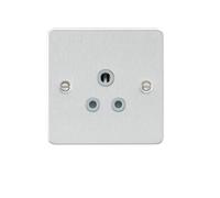 Knightsbridge FP5ABCG Flat Plate Unswitched Socket, Silver