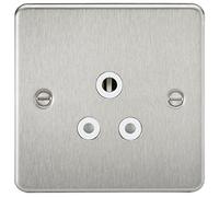 Knightsbridge FP5ABCW 5 A Flat Plate Unswitched Socket, Brushed Chrome