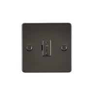 Knightsbridge FP6000GM Flat Plate 13A Fused Spur Unit - Gunmetal