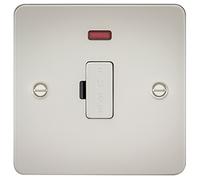 Knightsbridge FP6000NPL 13 A Flat Plate Fused Spur Unit with Neon, Pearl