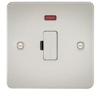 Knightsbridge FP6000NPL Flat Plate 13A Fused Spur Unit + Neon - Pearl