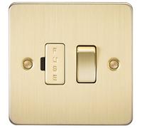 Knightsbridge FP6300BB 13 A Flat Plate Switched Fused Spur Unit, Brushed Brass