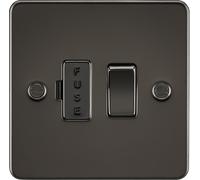 Knightsbridge FP6300GMx10 Flat Plate 13A Switched Fused Spur Unit - Gunmetal (10 Pack)