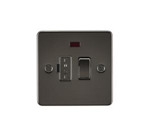 Knightsbridge FP6300NGM Flat Plate 13A Switched Fused Spur Unit + Neon - Gunmetal