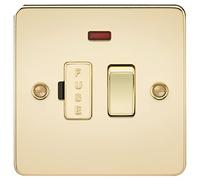 Knightsbridge FP6300NPB FPAV6300NPB Flat Plate 13A Switched Fused Spur Unit with Neon-Polished Brass