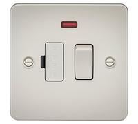 Knightsbridge FP6300NPL 13 A Flat Plate Switched Fused Spur Unit with Neon, Pearl