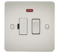 Knightsbridge FP6300NPL Flat Plate 13A Switched Fused Spur Unit + Neon - Pearl