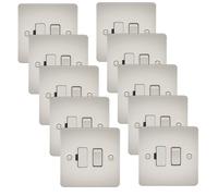 Knightsbridge FP6300PLx10 Flat Plate 13A Switched Fused Spur Unit - Pearl (10 Pack)