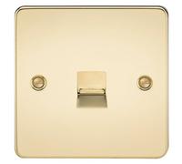 Knightsbridge FP7300PB FPAV7300PB Flat Plate Telephone Master Socket-Polished Brass