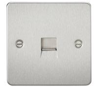 Knightsbridge FP7400BC FP7400 FPAV7400BC Flat Plate Telephone Extension Socket-Brushed Chrome, 230 V
