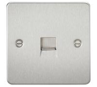Knightsbridge FP7400BC Flat Plate Telephone Extension Socket - Brushed Chrome