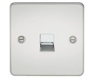 Knightsbridge FP7400PC FP7400 FPAV7400PC Flat Plate Telephone Extension Socket-Polished Chrome, 230 V