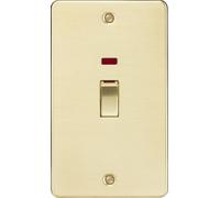 KnightsBridge 45A 2G DP Switch with neon - brushed brass