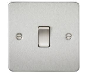 Knightsbridge FP8341BC Flat Plate 20A 1G DP Switch - Brushed Chrome