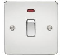 Knightsbridge FP8341NPC FPAV8341NPC Flat Plate 20A 1G Dp Switch with Neon-Polished Chrome