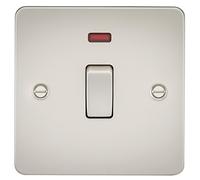 Knightsbridge FP8341NPL FPAV8341NPL Flat Plate 20A 1G Dp Switch with Neon-Pearl