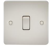 KnightsBridge Flat Plate 20A 1G DP switch - pearl