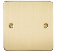 KnightsBridge Flat Plate 1G blanking plate - brushed brass