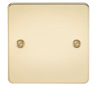 Knightsbridge FP8350PB Flat Plate 1G Blanking Plate - Polished Brass