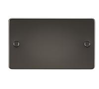 Knightsbridge FP8360GM Flat Plate 2G Blanking Plate - Gunmetal