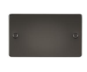 Knightsbridge FP8360GM Flat Plate 2G Blanking Plate - Gunmetal