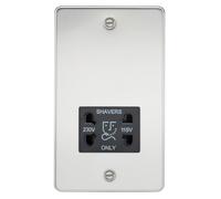 Knightsbridge FP8900PC Flat Plate 115/230V Dual Voltage Shaver - Polished Chrome + Black Insert