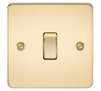 KnightsBridge Flat Plate 10AX 1G Intermediate Switch - Polished Brass