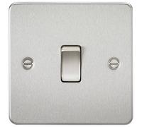 Knightsbridge FPAV8341BC 20 A 1-Gang Flat Plate DP Switch - Brushed Chrome