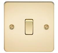 Knightsbridge FP8341PB Flat Plate 20A 1G DP Switch - Polished Brass