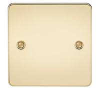 Knightsbridge FP8350PB Flat Plate 1G Blanking Plate - Polished Brass