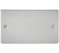 Knightsbridge FPAV8360BC 2-Gang Flat Blanking Plate - Brushed Chrome