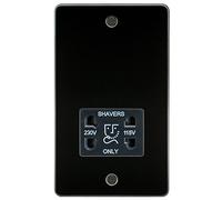 Knightsbridge FPAV8900GM 115/230 V Flat Plate Dual Voltage Shaver Socket with Black Insert - Gunmetal by Knightsbridge