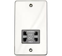 Knightsbridge FP8900GM FPAV8900GM Flat Plate 115V/230V Dual Voltage Shaver Socket-Gunmetal, Gun Metal-Black Insert