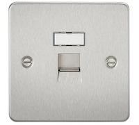 Knightsbridge FPRJ45BC FPRJ45 FPAVRJ45BC Flat Plate Rj45 Network Outlet-Brushed Chrome, 230 V