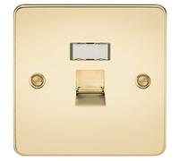 Knightsbridge FPRJ45PB Flat Plate RJ45 Network Outlet - Polished Brass