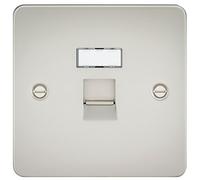 Knightsbridge FPAVRJ45PL RJ45 Socket Flat Plate Network Outlet - Pearl
