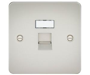 Knightsbridge FPAVRJ45PL RJ45 Socket Flat Plate Network Outlet - Pearl