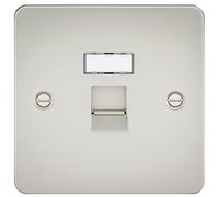 Knightsbridge FPAVRJ45PL RJ45 Socket Flat Plate Network Outlet - Pearl by Knightsbridge
